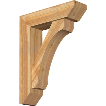 Legacy Slat Rough Sawn Bracket W/ Offset Brace, Western Red Cedar, 8W X 30D X 38H